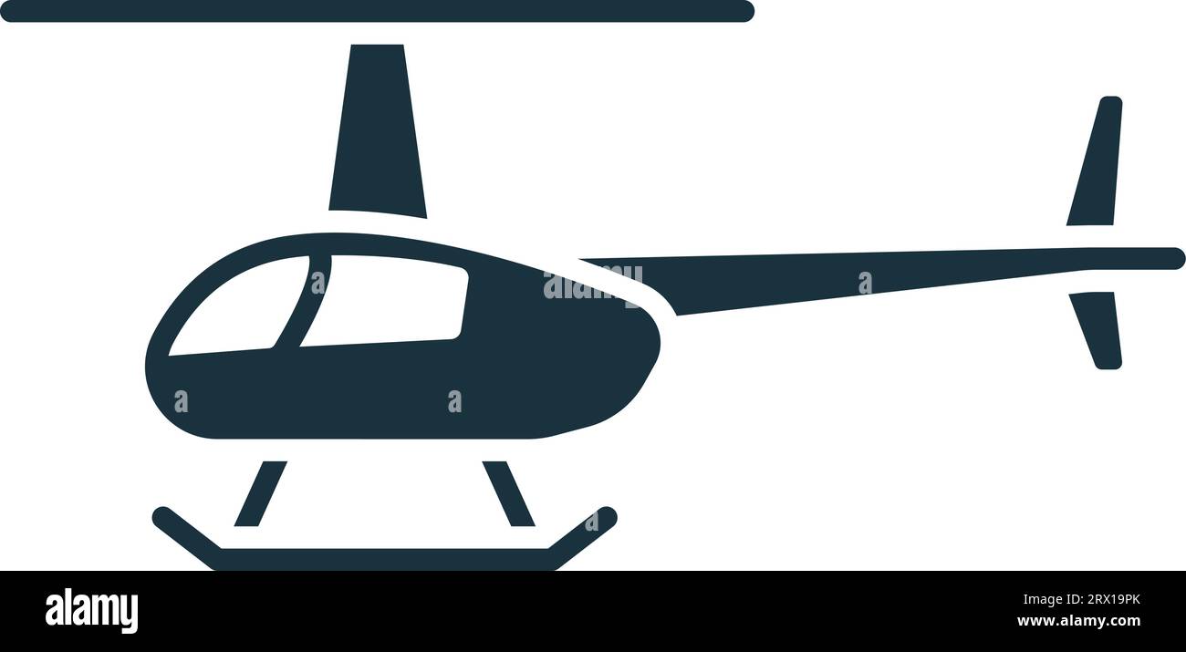 Helicopter icon. Monochrome simple sign from transportation collection. Helicopter icon for logo, templates, web design and infographics. Stock Vector