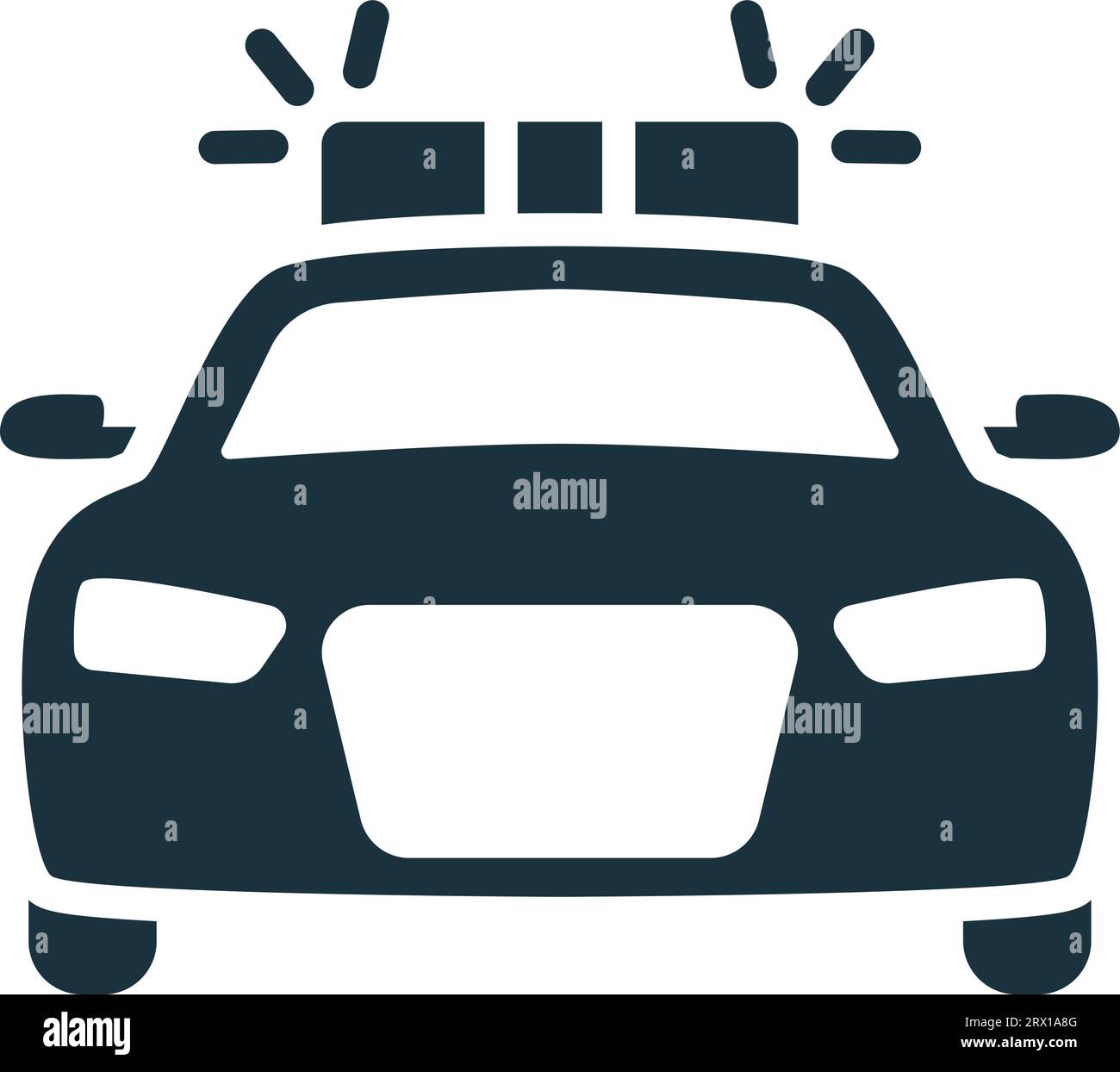 Police car icon. Monochrome simple sign from transportation collection. Police car icon for logo, templates, web design and infographics. Stock Vector