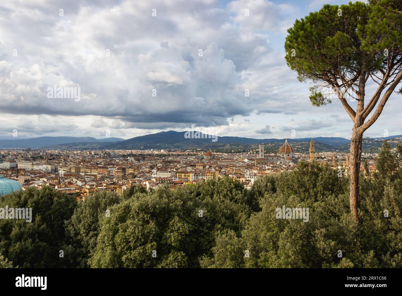 View of the city of Florence from the Forte di Belvedere Stock Photo
