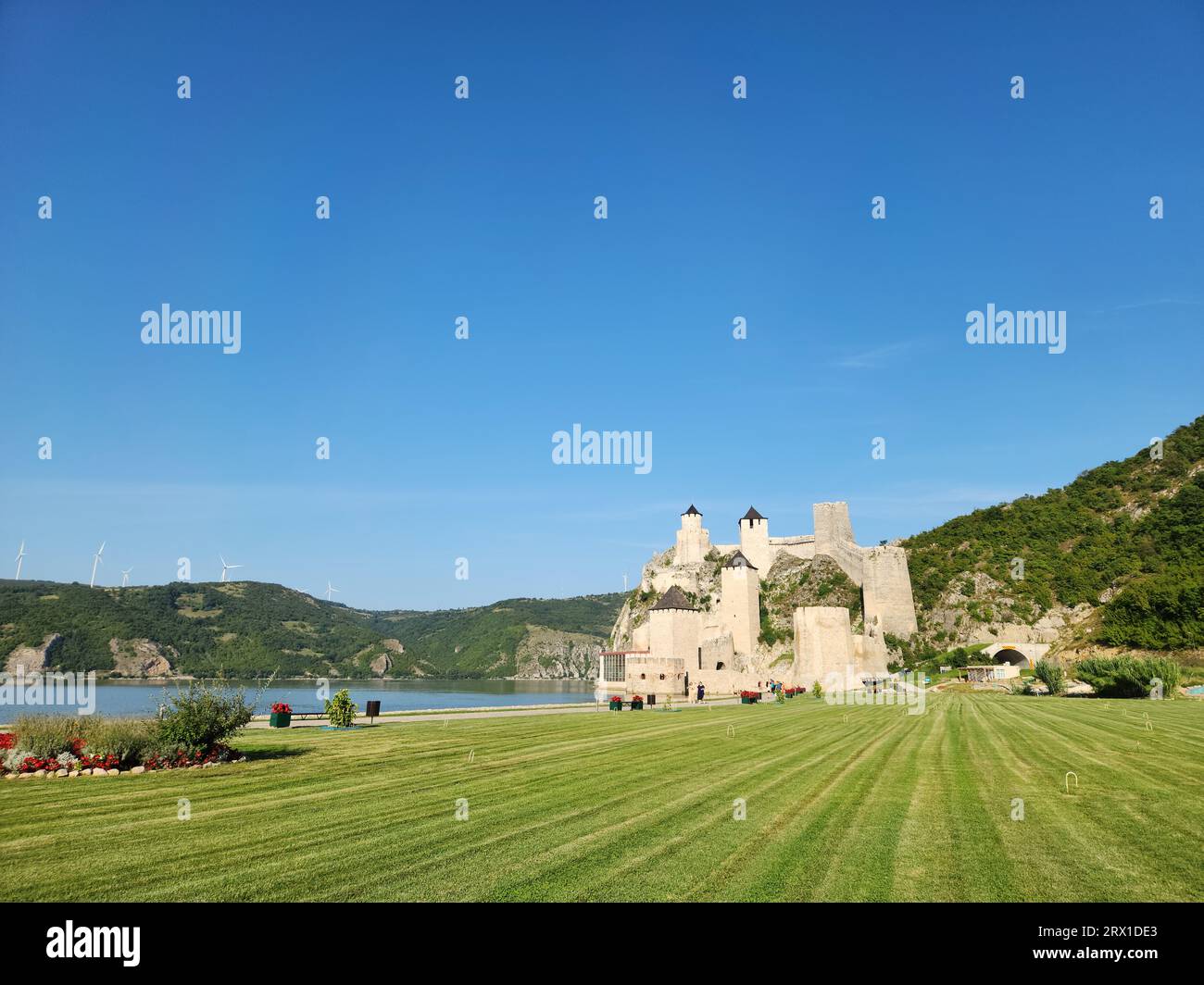 The Golubac Fortress in Full Stock Photo