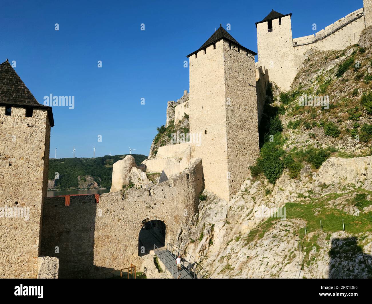 The Golubac Fortress Up High Stock Photo