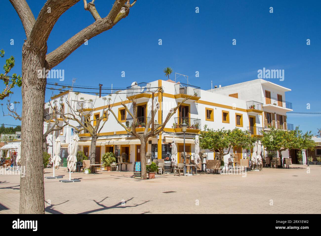 Pitoresque village Santa Gertrudis, famous place for a daytrip at Ibiza island, Balearic islands, Spain, Europe Stock Photo