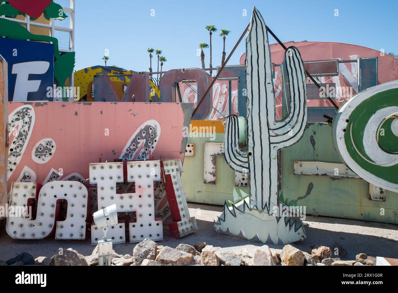 USA Nevada Las Vegas Neon Museum with old signs Stock Photo