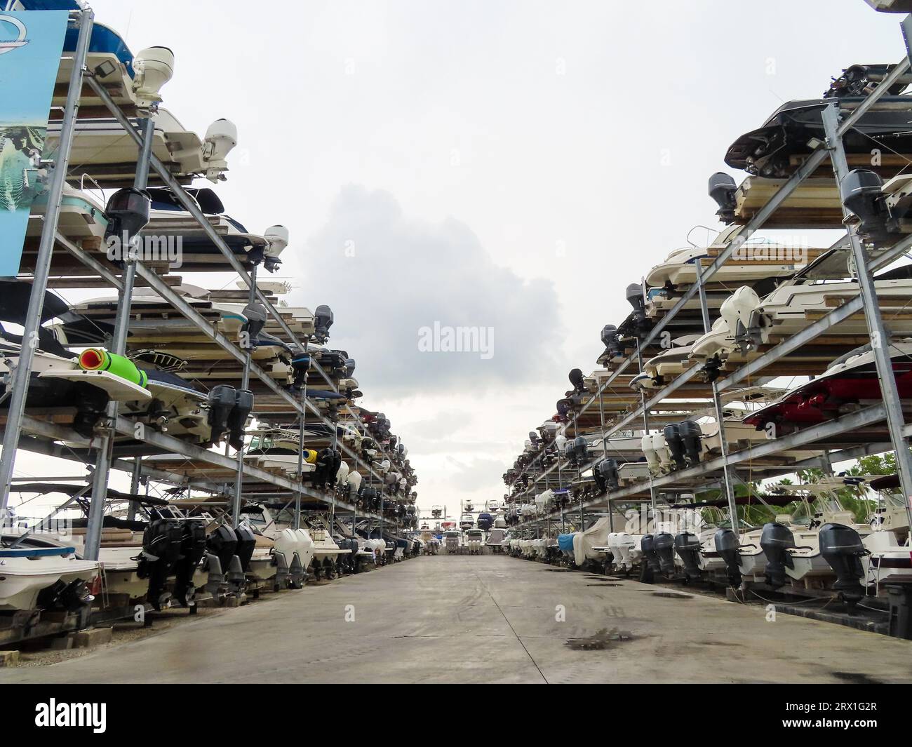 Dry Dock Boat Storage Towers Stock Photo Alamy