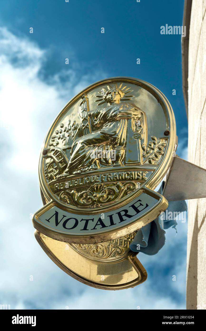 Notary office sign. France Stock Photo Alamy