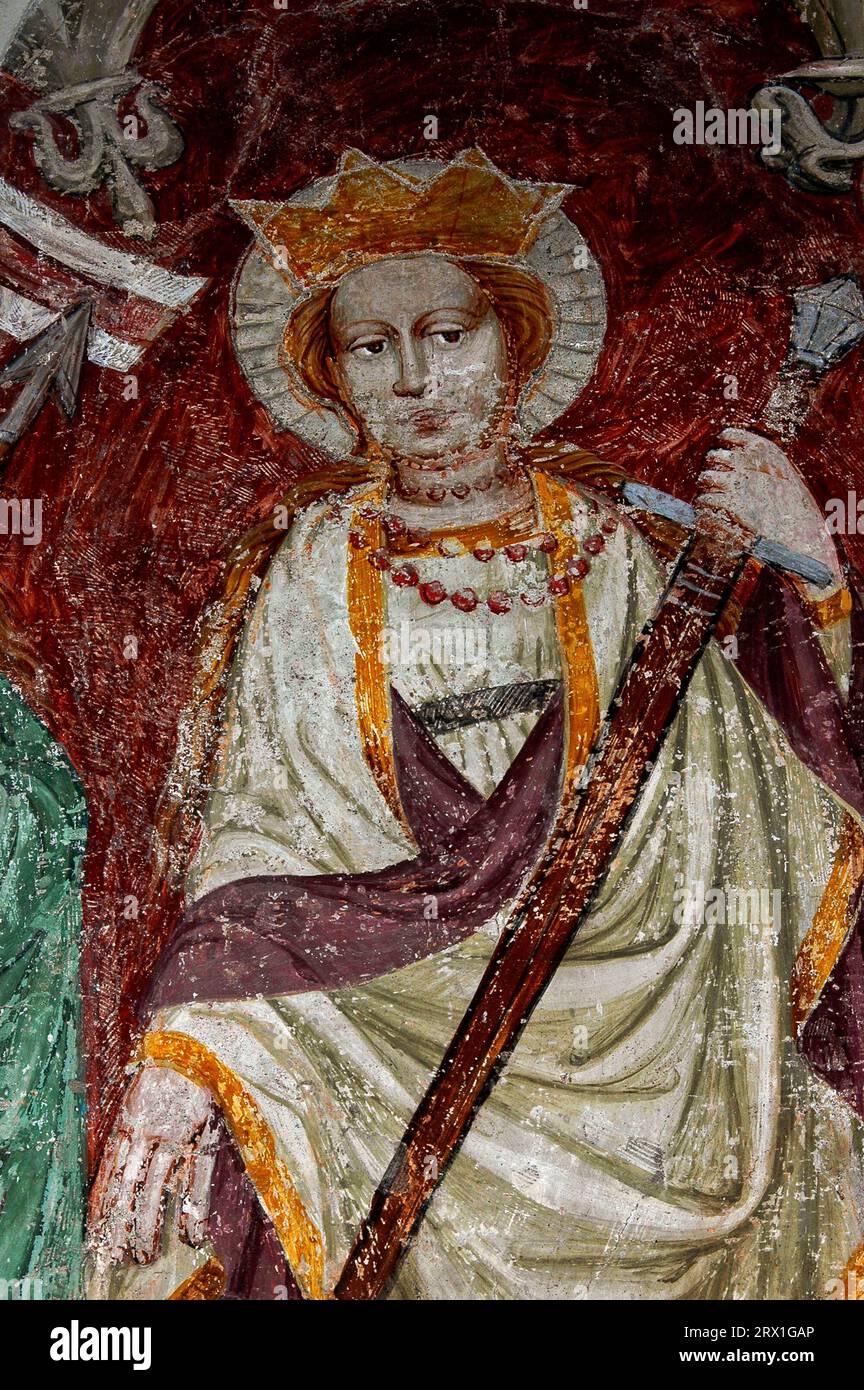 Early Christian Saint, Catherine of Alexandria, with a sword, symbol of ...