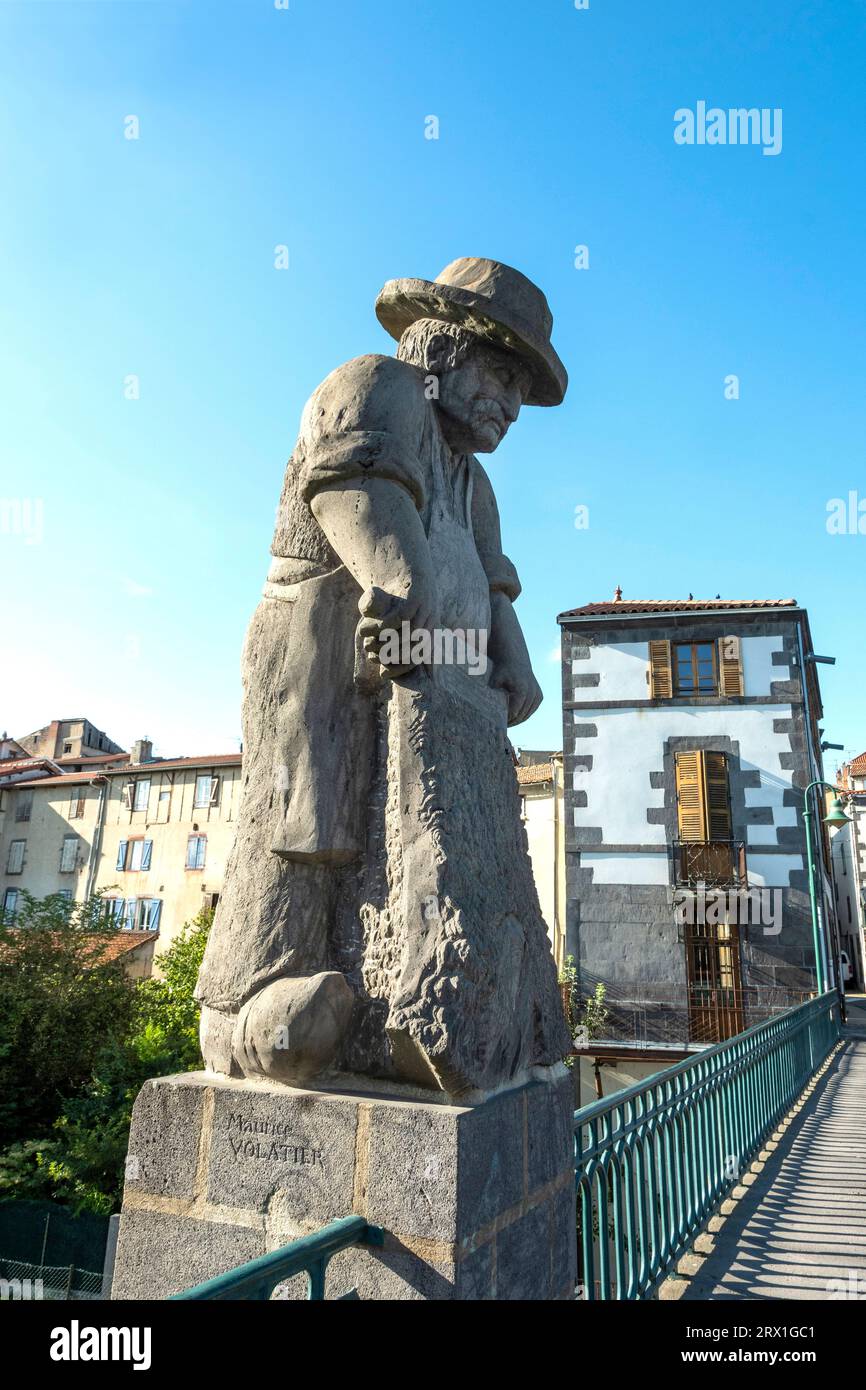 Maringues. The monumental sculpture of the tanner. Puy de Dome dapartment. Auvergne-Rhone-Alpes. France Stock Photo