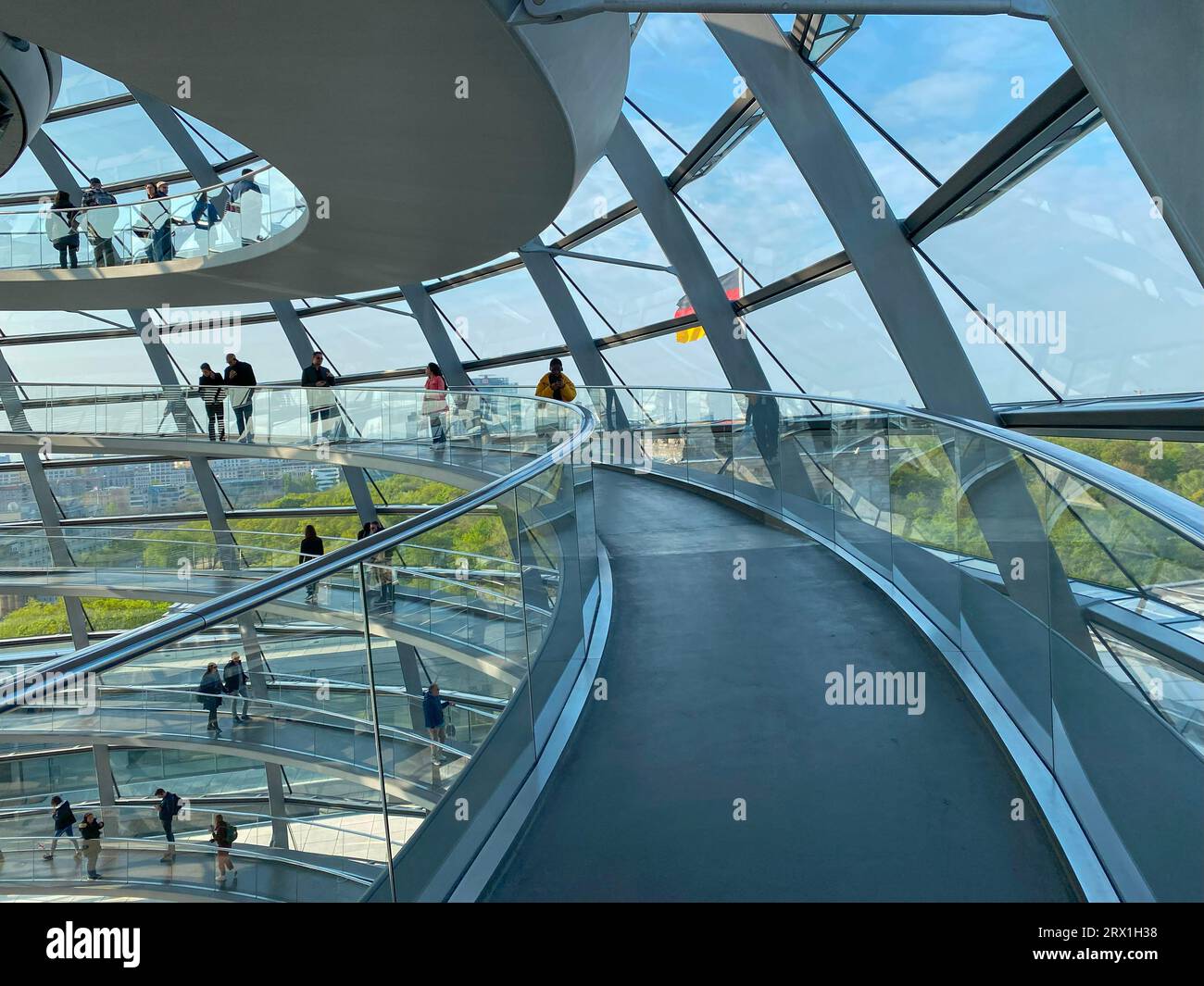Interior view of famous Reichstag Dome in Berlin, Germany Stock Photo ...