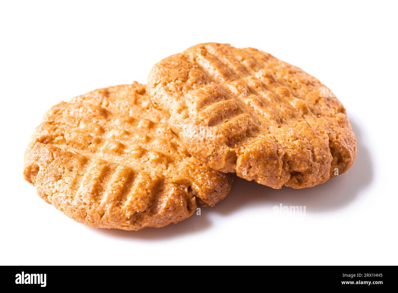 Peanut Butter Cookies isolated on white background. Traditional american cookies. Stock Photo