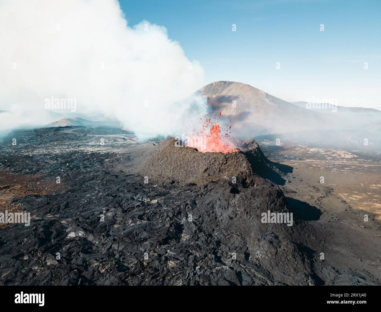 Litli-Hrutur volcano eruption in Iceland 2023 Stock Photo - Alamy