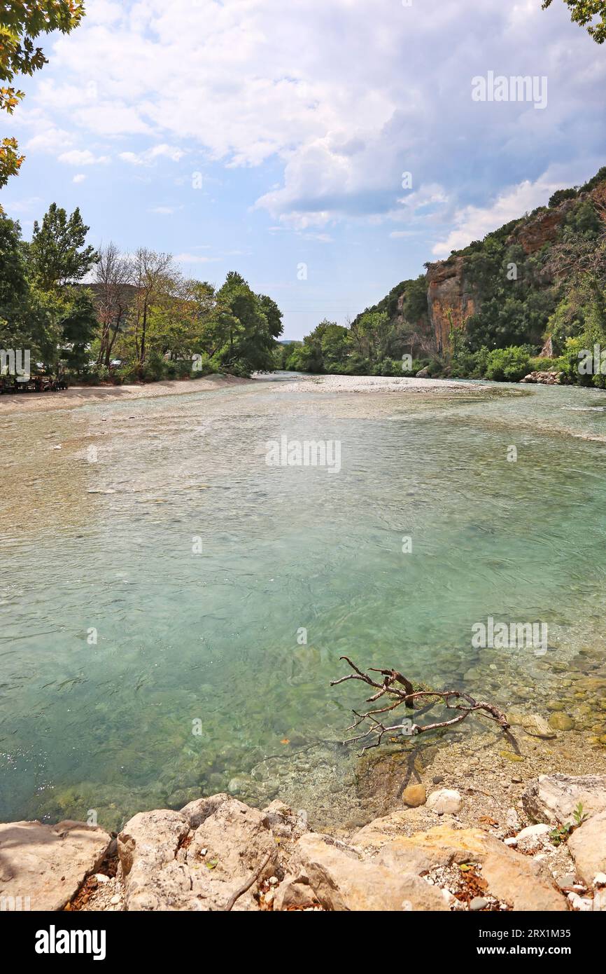 landscape of Acheron river Epirus Greece Acherontas river Stock Photo