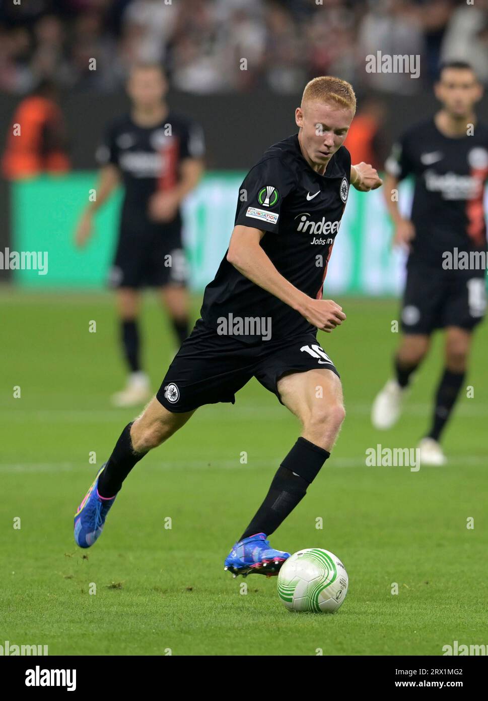 Frankfurt, Deutschland. 21st Sep, 2023. Hugo Larsson fotografiert beim Fußball Conference League Frankfurt, Deutschland. 21st Sep, 2023. Hugo Larsson fotografiert beim Fußball Conference League