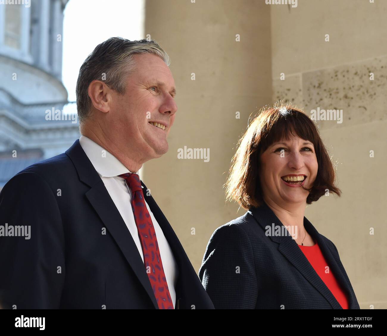 London, England, UK. 22nd Sep, 2023. Labour leader KEIR STARMER and Shadow Chancellor RACHEL REEVES visit the London Stock Exchange. (Credit Image: © Thomas Krych/ZUMA Press Wire) EDITORIAL USAGE ONLY! Not for Commercial USAGE! Stock Photo