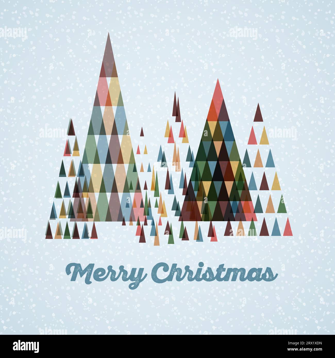 Vintage retro Christmas card template with various trees made from Vintage retro Christmas card template with various trees made from