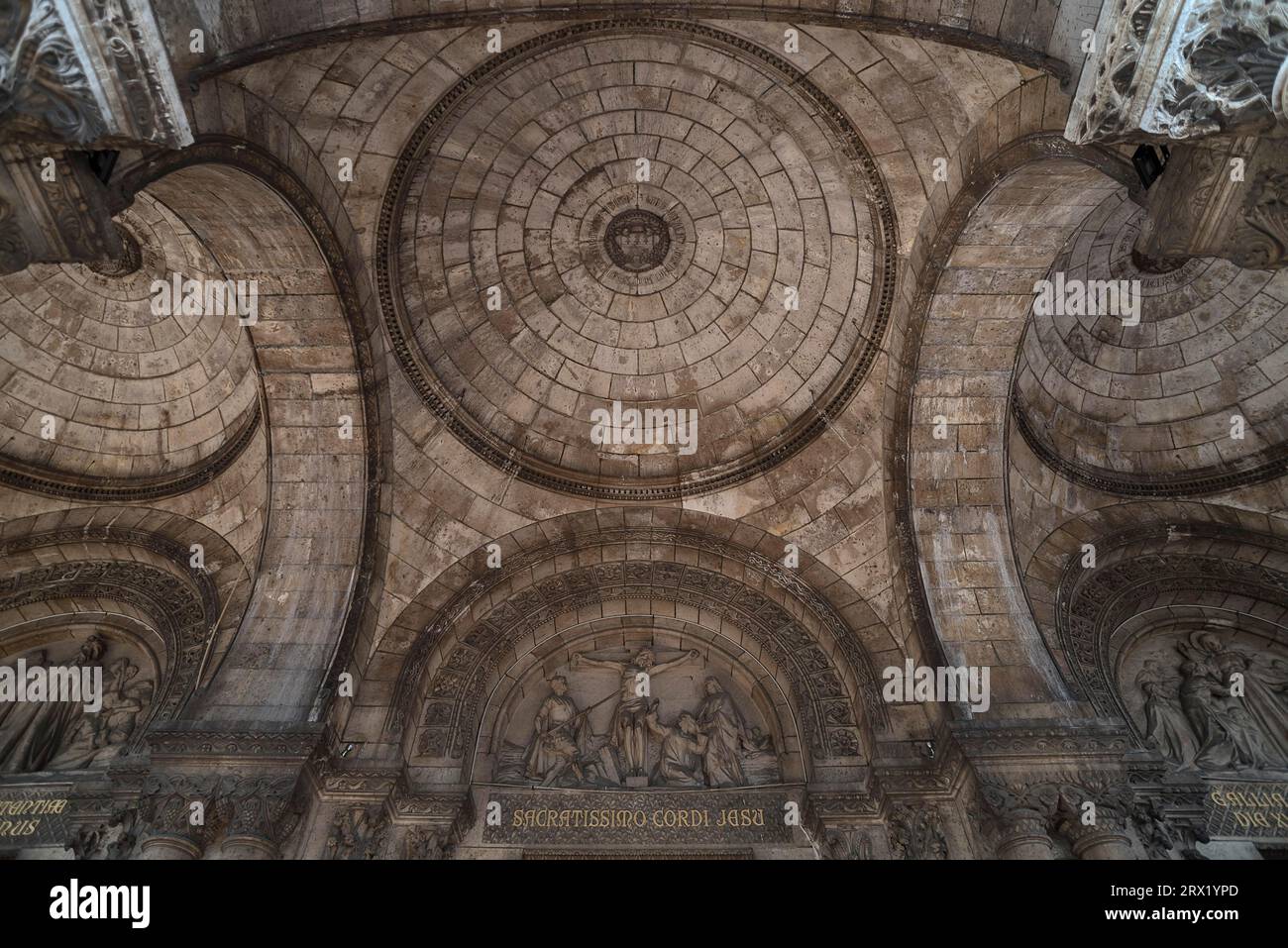 Dome vault in the vestibule of the Sacre-Coeur Basilica, church in Motmartre, Paris, France Stock Photo