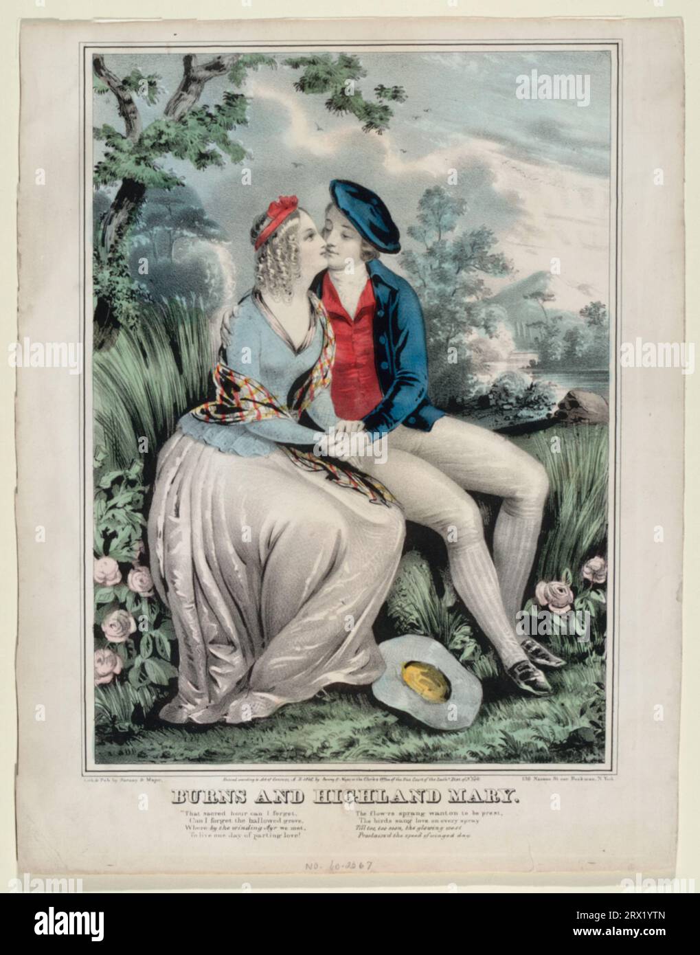 Lithograph, 'Burns and Highland Mary'. DL*60.2267. Peters Prints Collection. Stock Photo