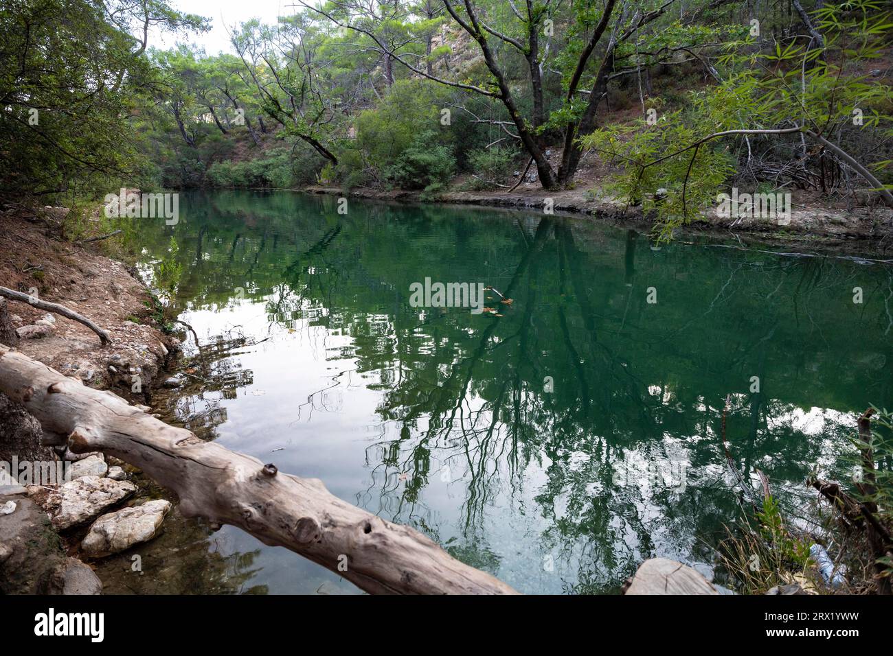 Reservoir, Epta Piges - The Seven Springs, Rhodes, Greece Stock Photo