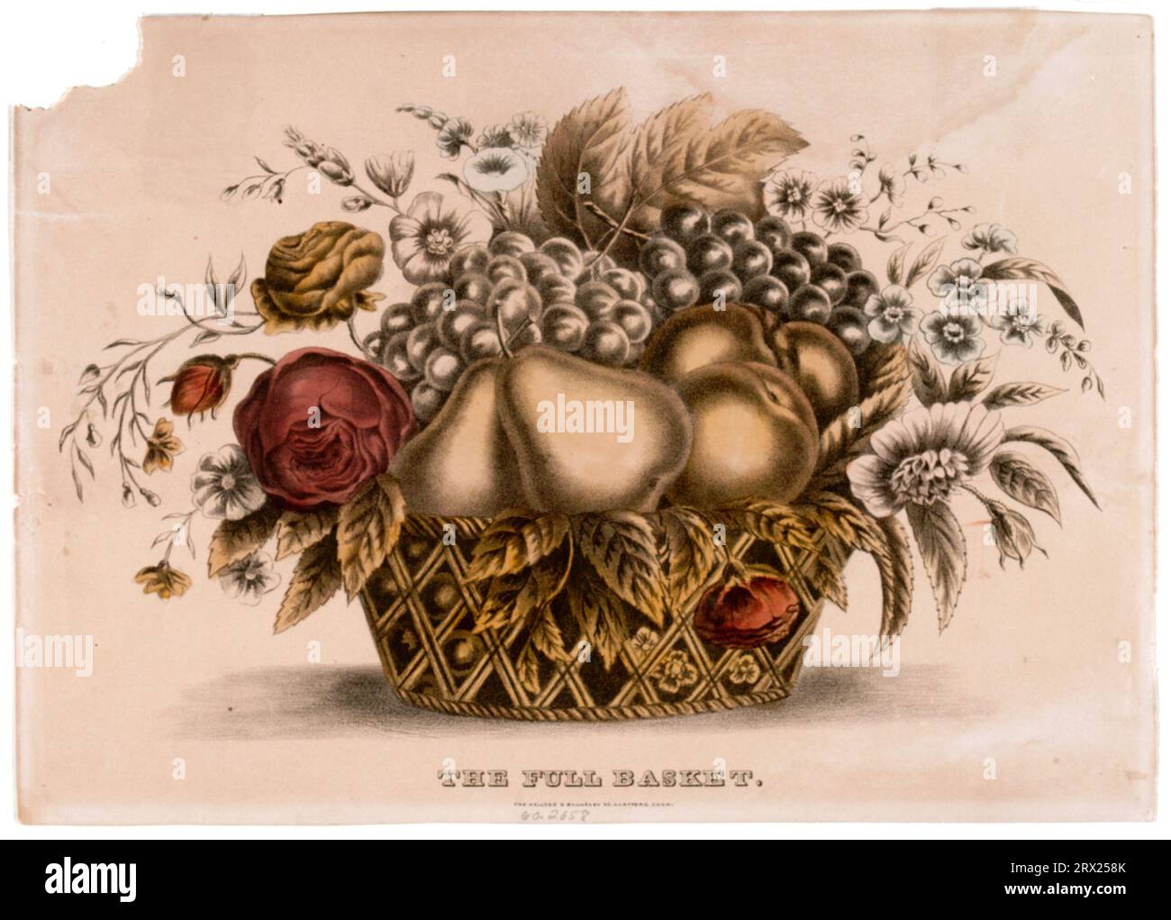 Lithograph, 'The Full Basket'. DL*60.2658. Peters Prints Collection. Stock Photo