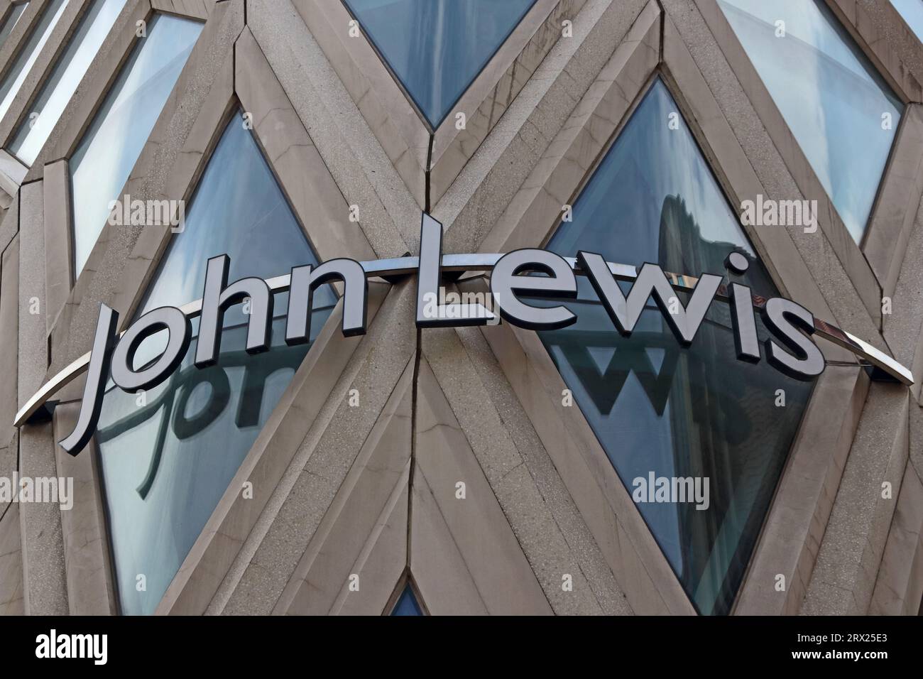 Sign over John Lewis department store, Leeds Stock Photo Alamy