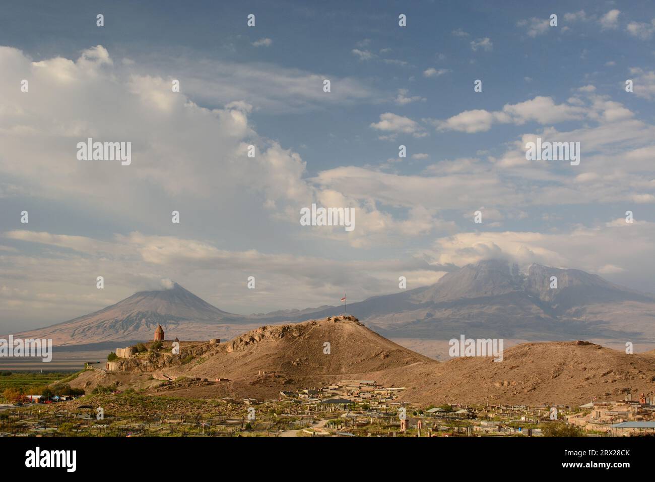 View of Khor Virap monastery. Pokr Vedi. Ararat province. Armenia Stock Photo