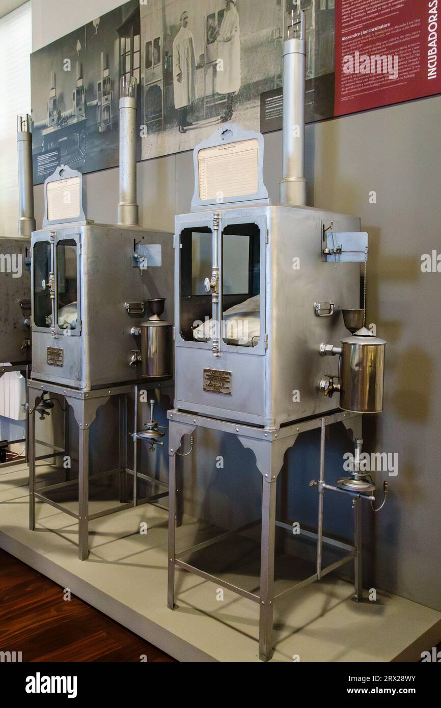 The Museu do Lactario (Milk Station Museum), Lisbon, Portugal. Heated incubators for premature