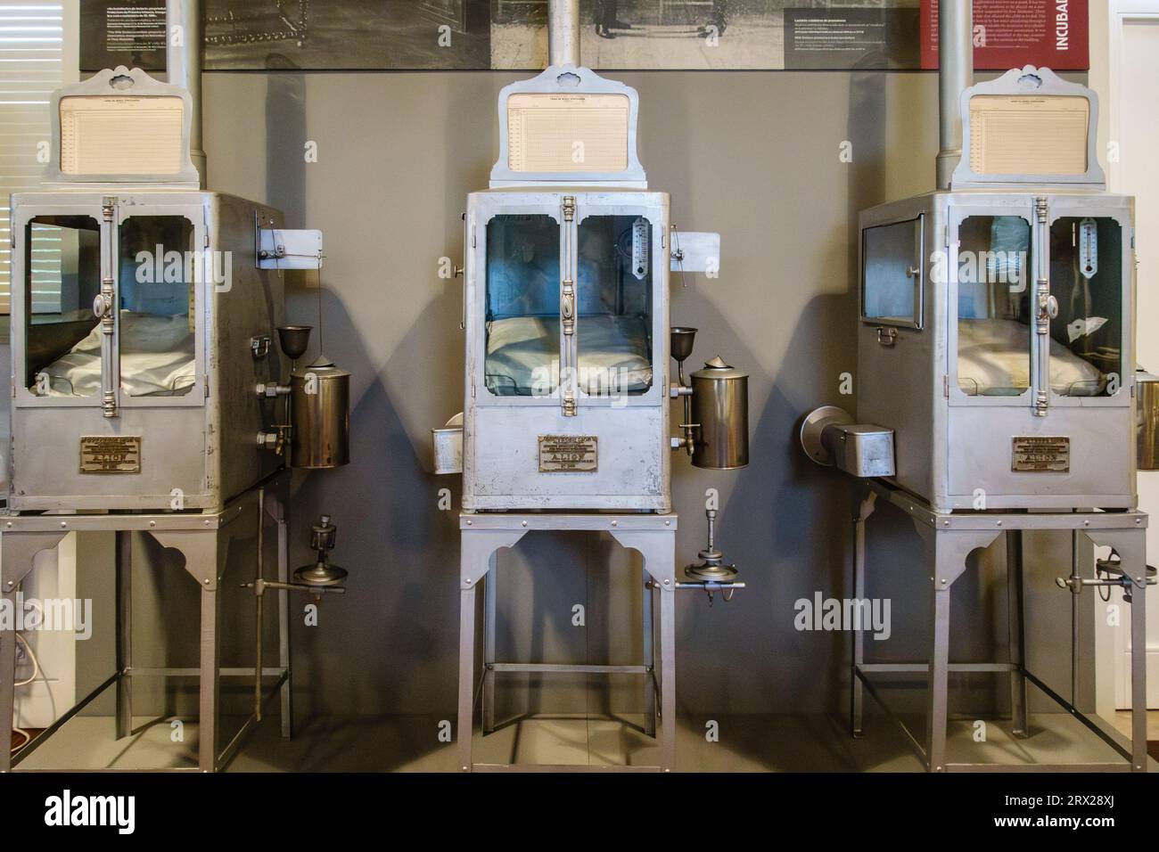The Museu do Lactario (Milk Station Museum), Lisbon, Portugal. Heated incubators for premature