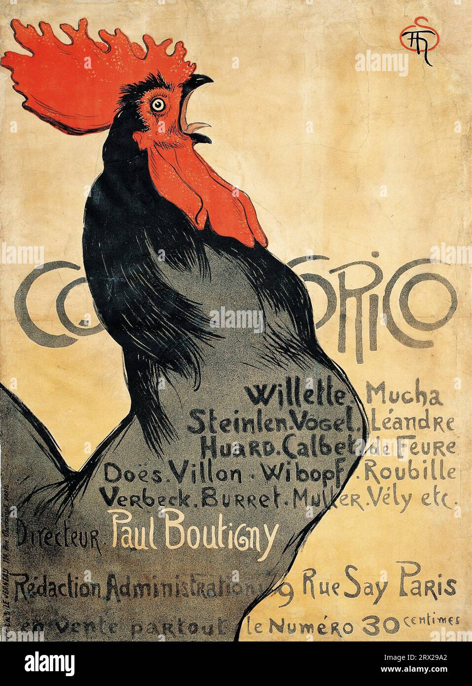 Théophile Alexandre Steinlen - Cocorico Vintage French magazine cover poster Stock Photo