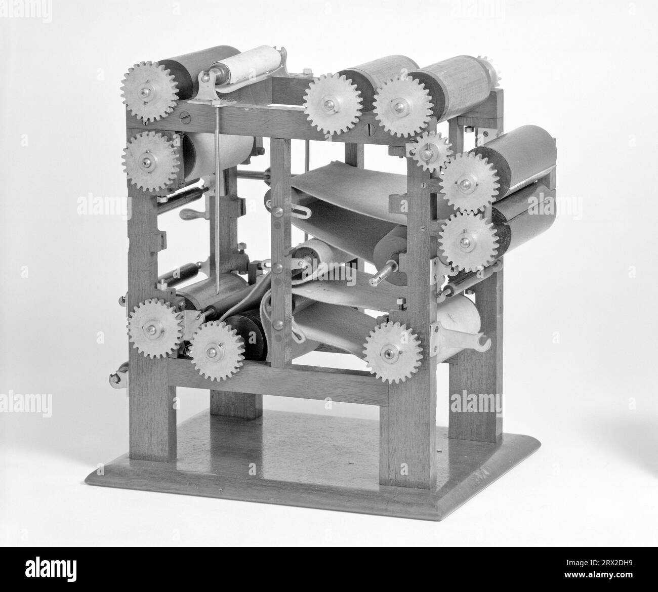 Patent models.  Rotary printing press, Hoe and Tucker, patent no. 92050, from 4' x 5' bwn.  GA*89797.092050. Stock Photo