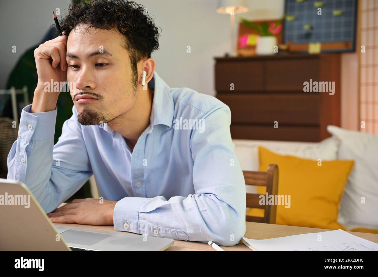 businessman working at home freelance Stock Photo