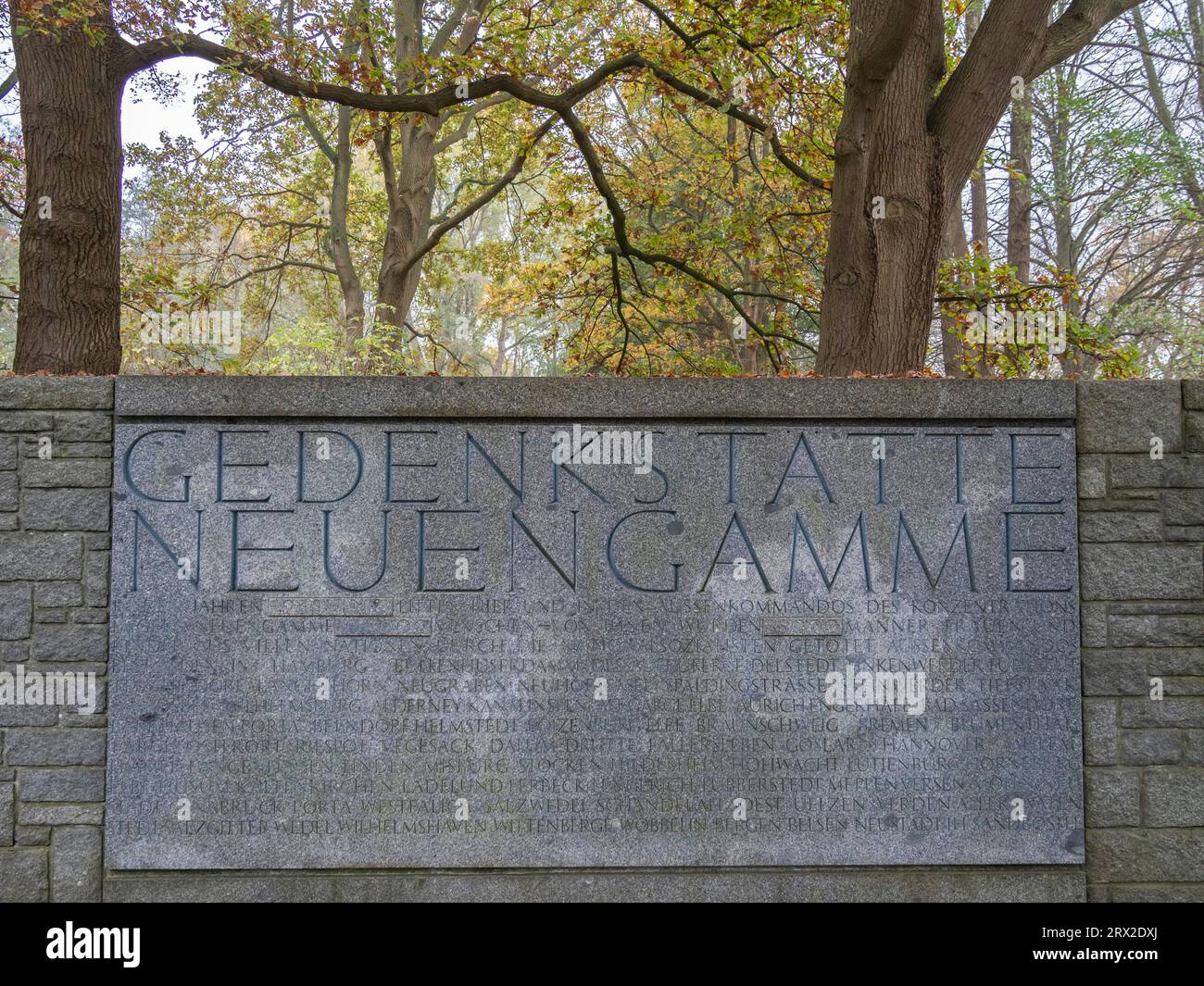 Entrance to Neuengamme concentration camp, the largest concentration camp in Northwest Germany, Europe Stock Photo