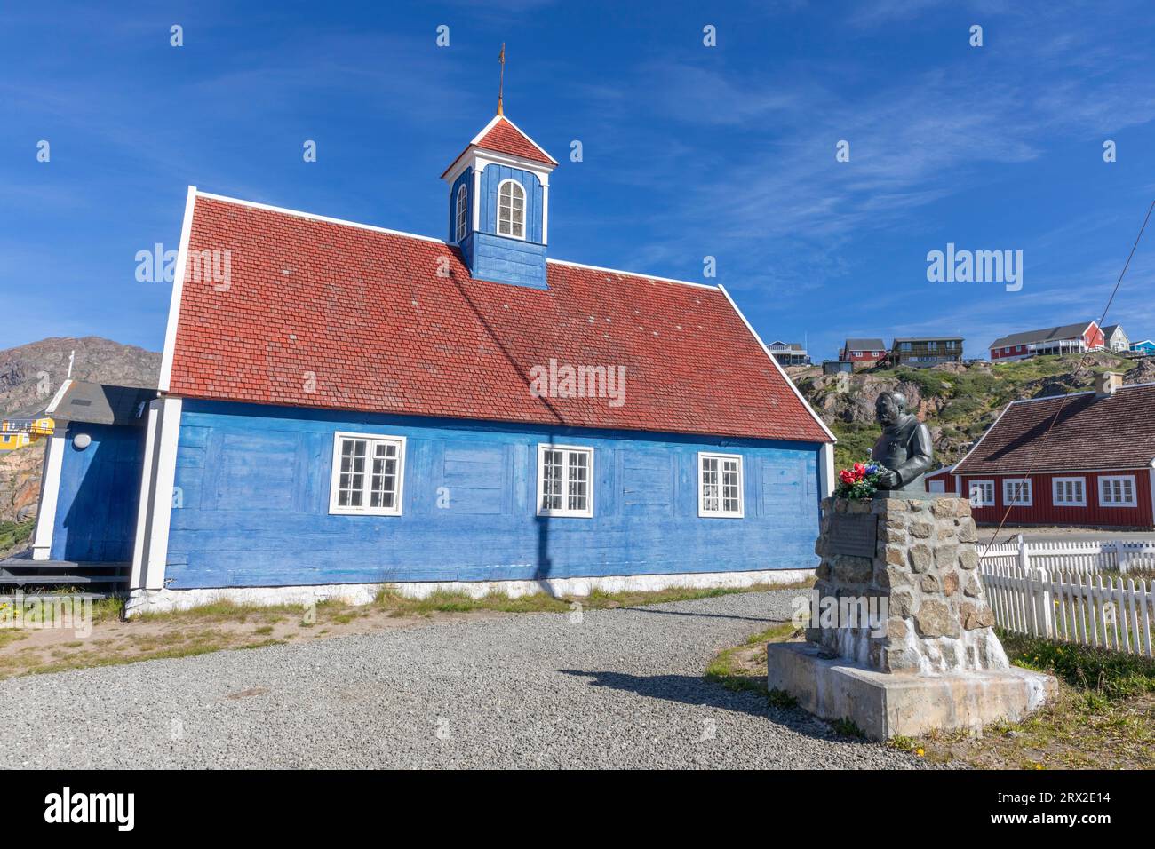 Replica of traditional church and other buildings in the colorful ...