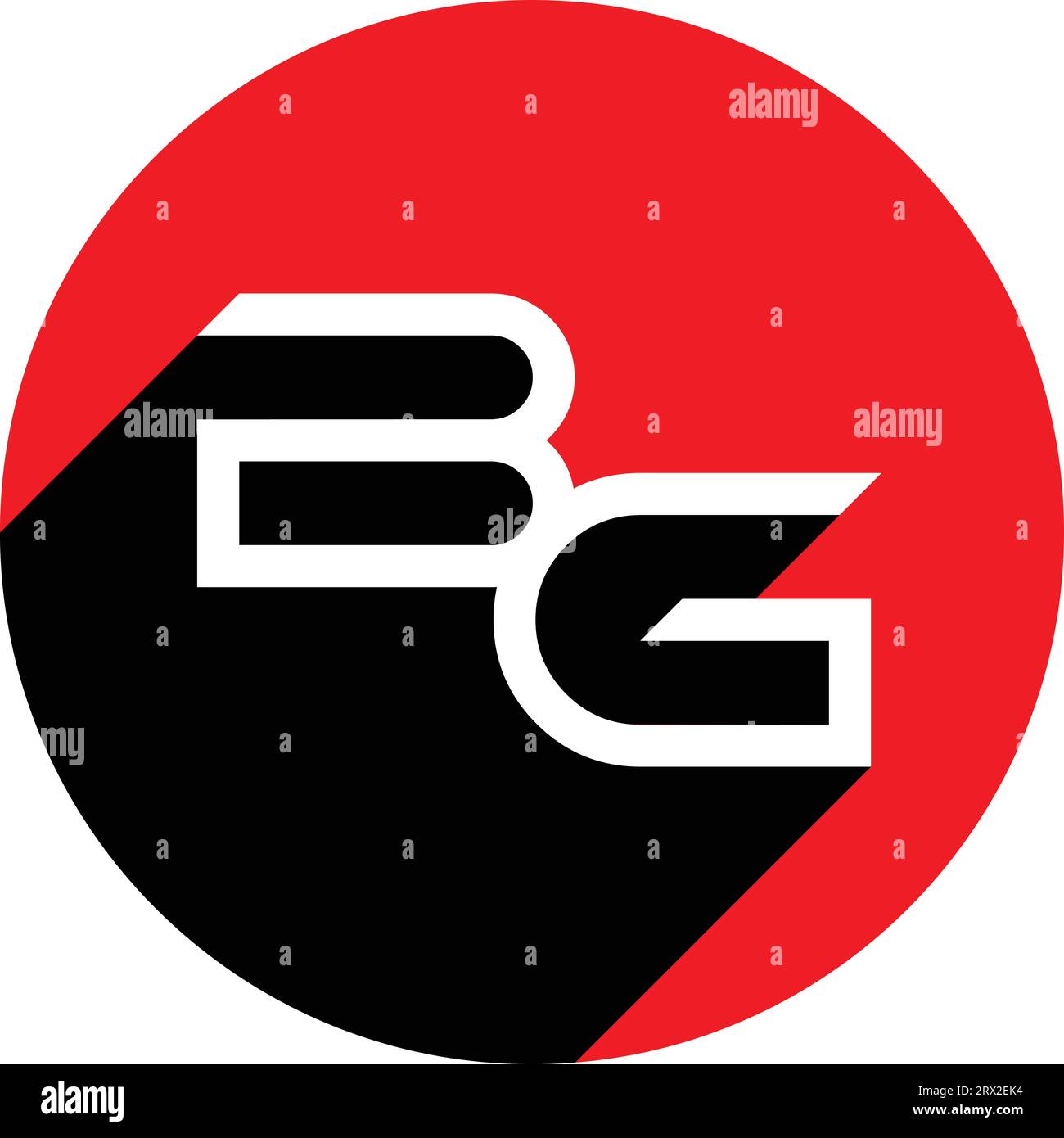 BG letter logo concept on circle background Stock Vector