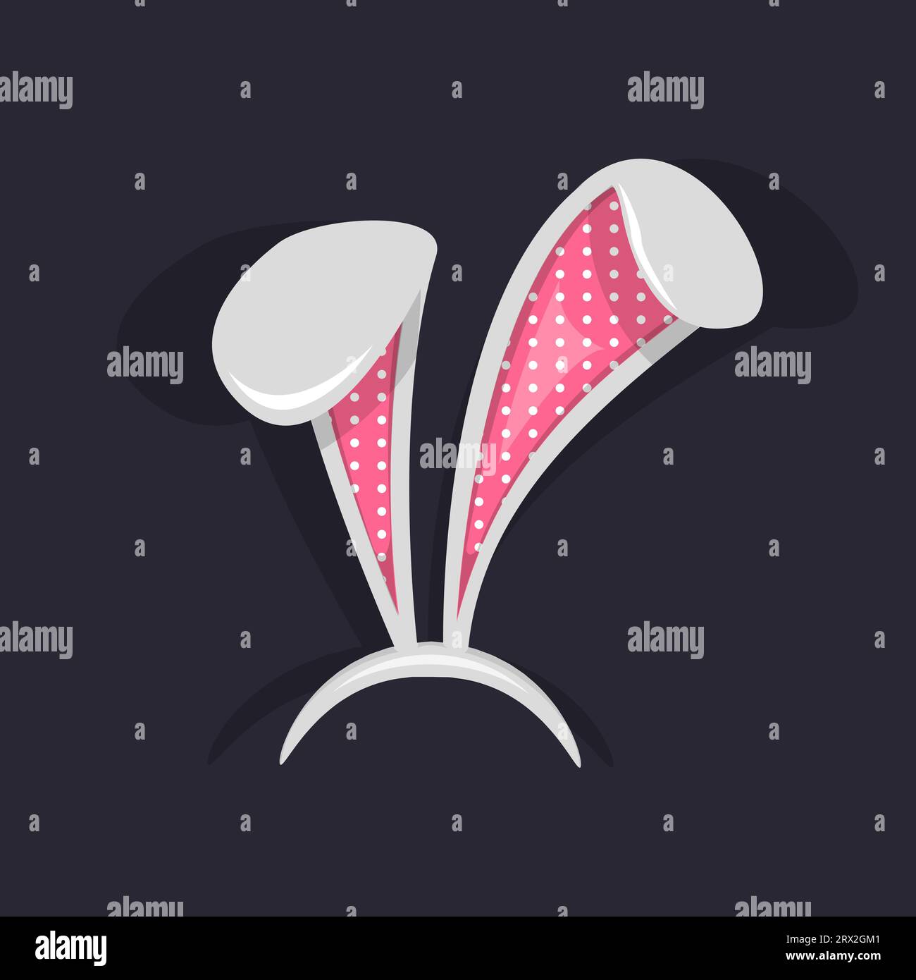 Easter bunny ears mask isolated Vector Illustration. Ostern spring ...
