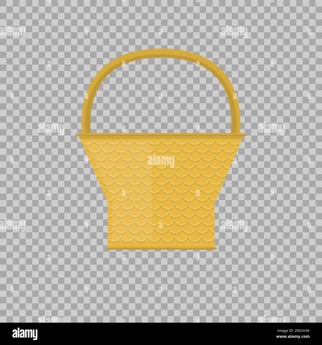 Empty baskets set isolated on transparent background vector