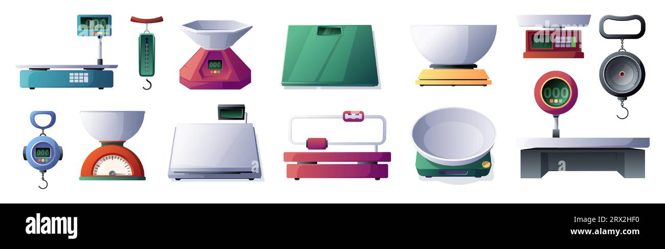 https://c8.alamy.com/comp/2RX2HF0/different-scale-types-measuring-kitchen-scales-for-weighing-mass-scale-instruments-for-body-fat-price-equality-and-justice-concept-vector-set-equipment-for-weight-measurement-2RX2HF0.jpg