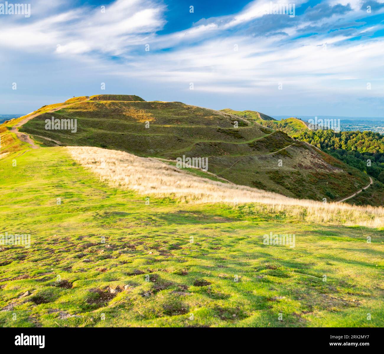 Beautiful green grass covered hill walking pathway,leading northwards