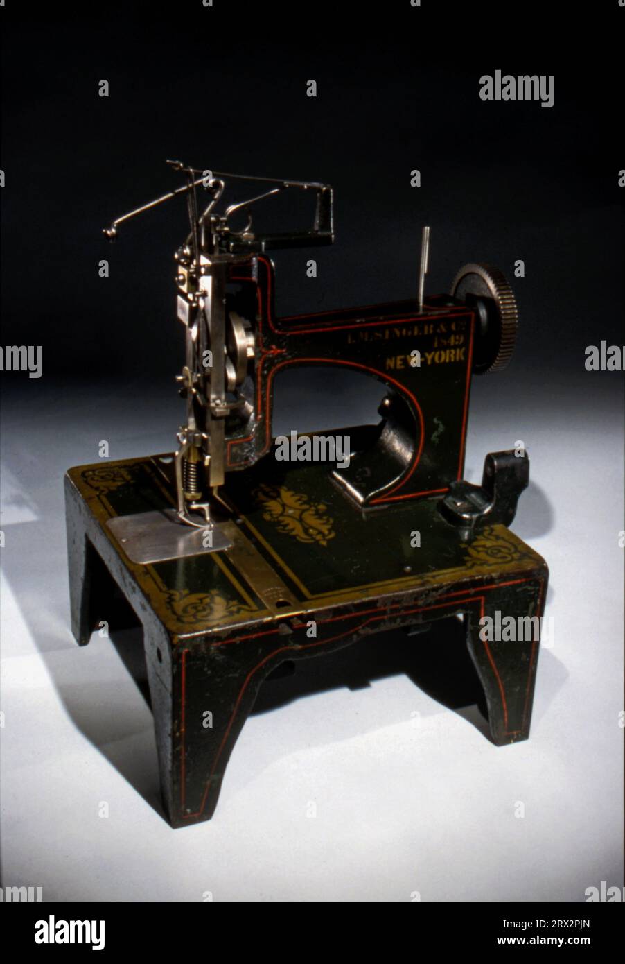 Patent model. Sewing machine, Singer, 1855, patent no. 12364. TE.T06125
