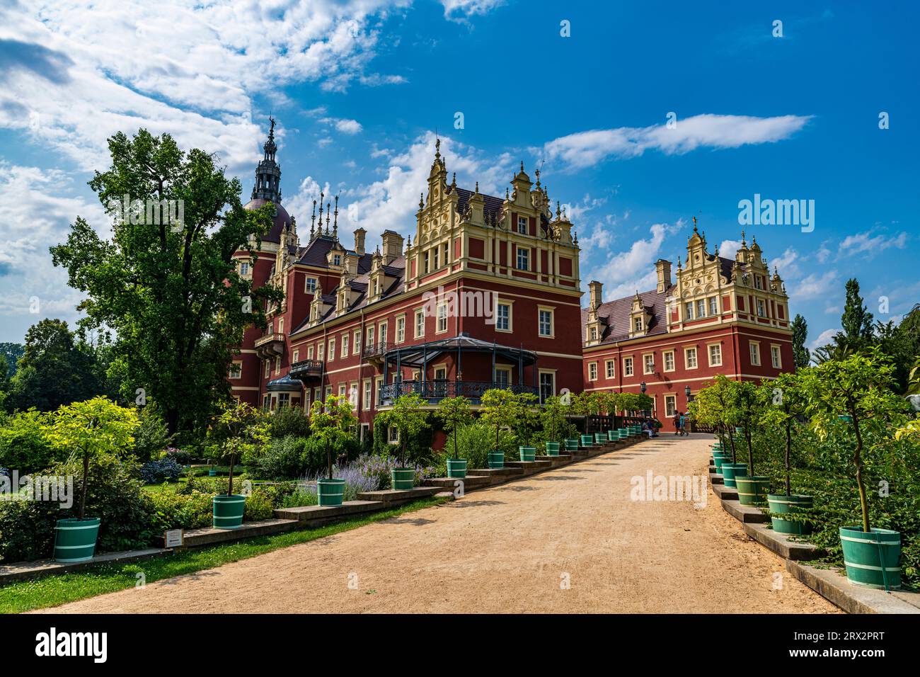 Muskau Castle, Muskau (Muskauer) Park, UNESCO World Heritage Site, Bad Muskau, Saxony, Germany, Europe Stock Photo