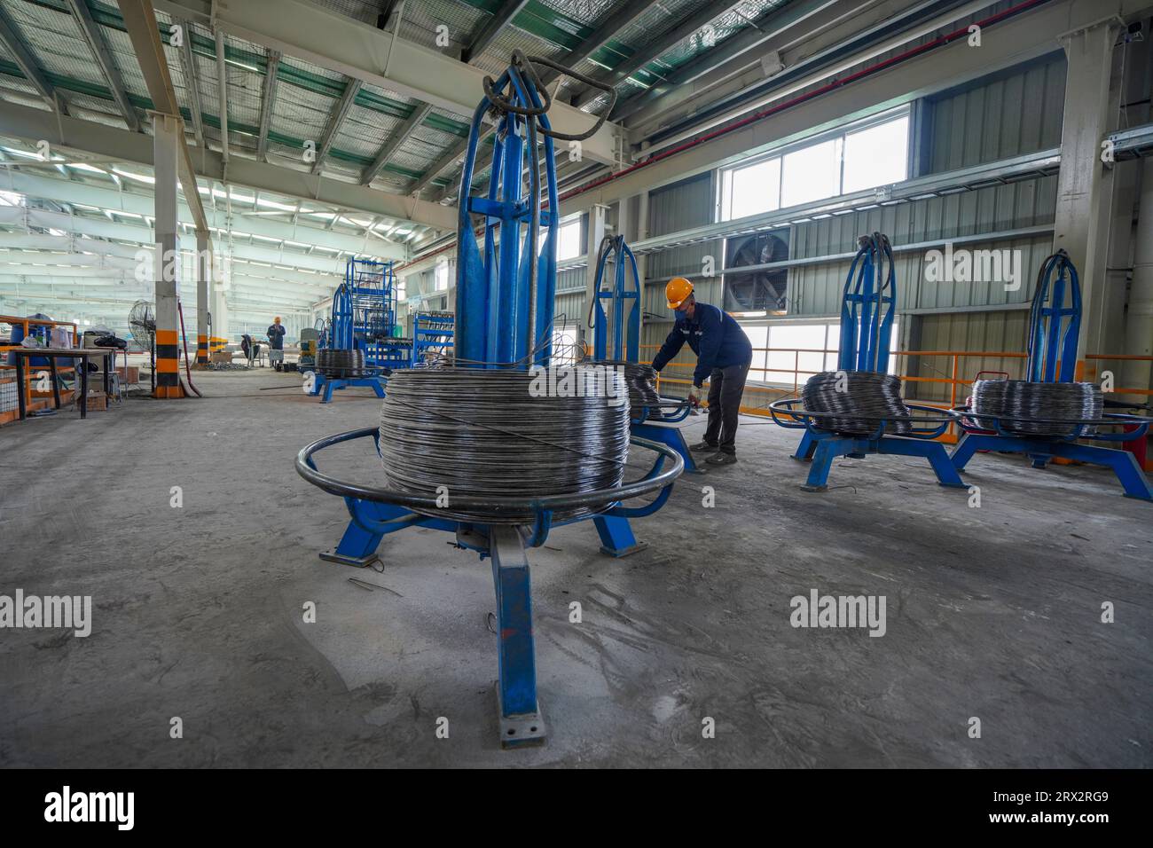 Luannan County, China - October 13, 2022: Workers use a straightening ...