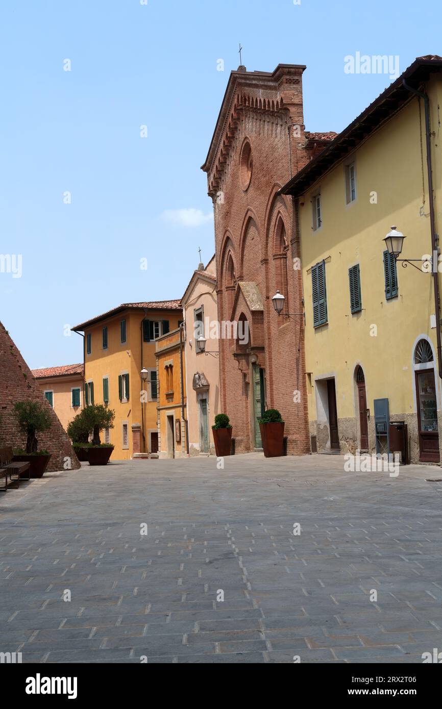 Historic buildings of Lari, in Pisa province, Tuscany, Italy, at summer Stock Photo
