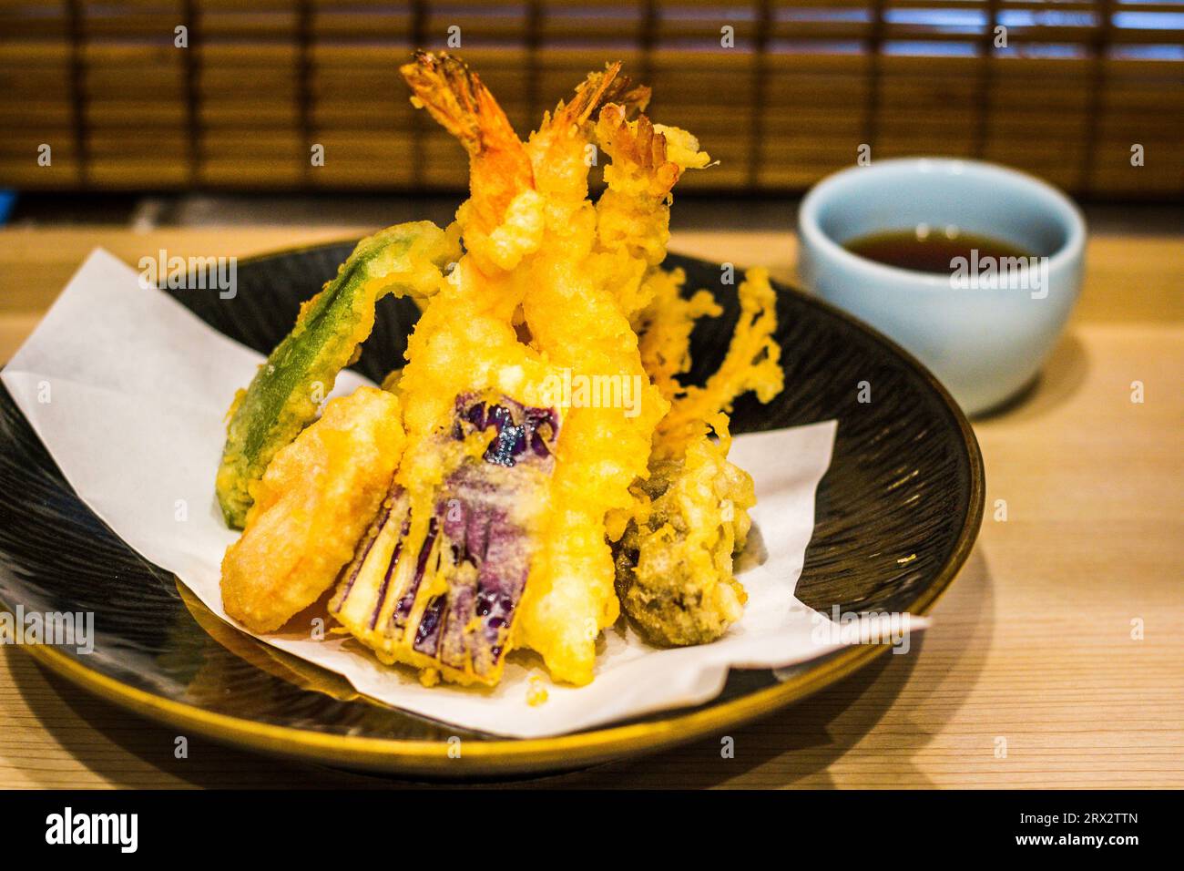 Tempura Mori prawn vegetables sweet potato, eggplant, capsicum, enoki