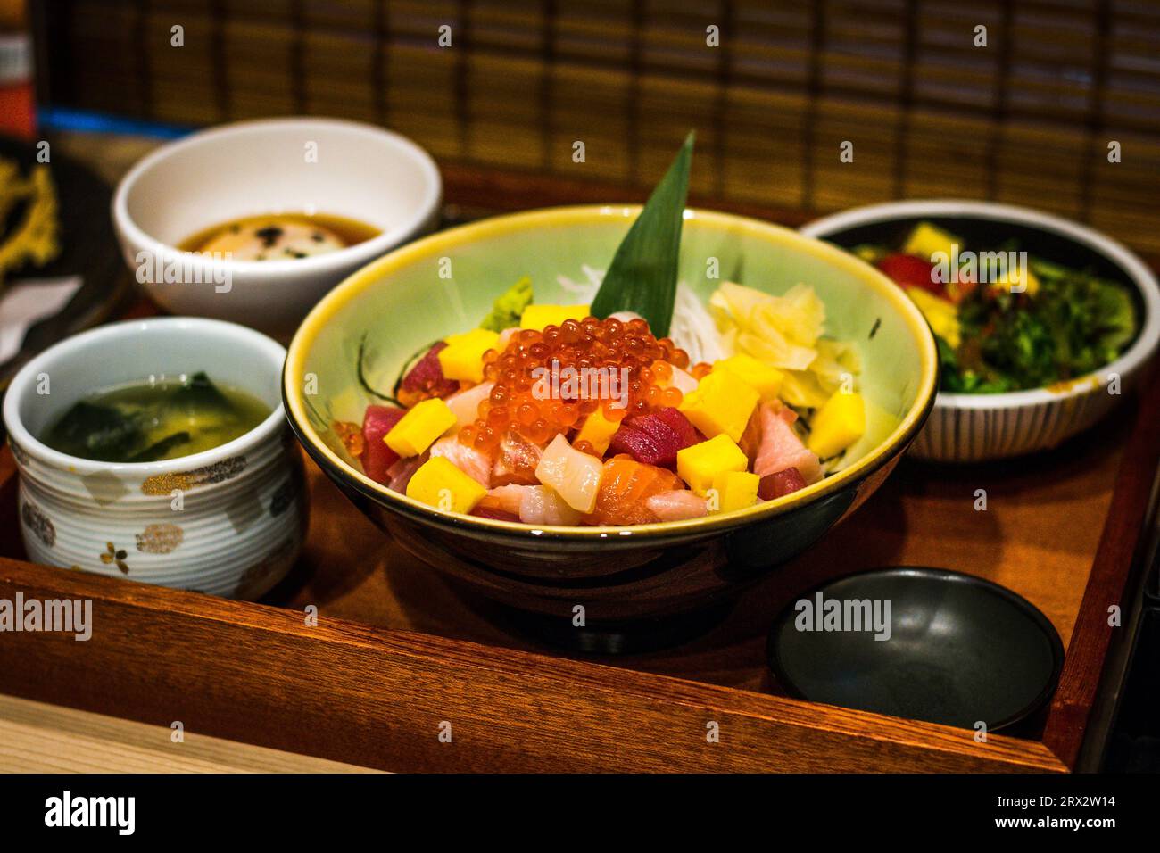Bara Chirashi Don Salmon, salmon belly, magiri, hamachi, megajiki, tako
