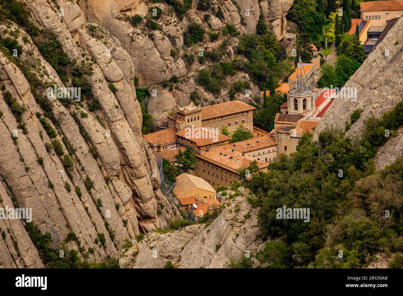 Abadia de Montserrat Monastery, Catalonia, Spain, Europe Stock Photo