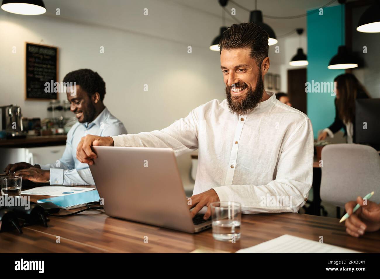 Multiracial people working inside coworking creative space Stock Photo