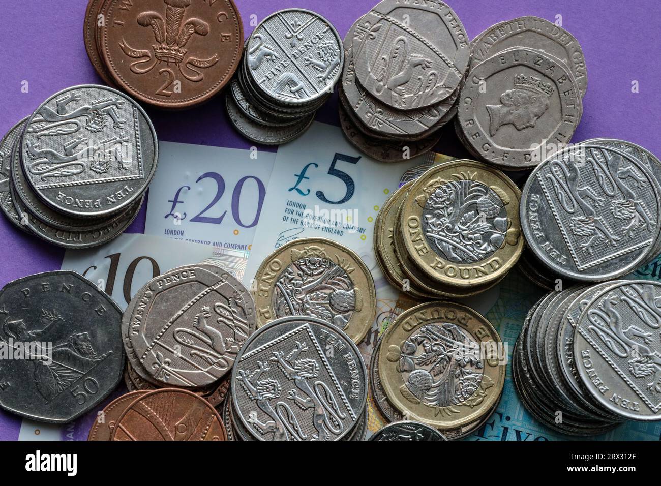 British bank notes and cash. Talk of loose cash disappearing by card