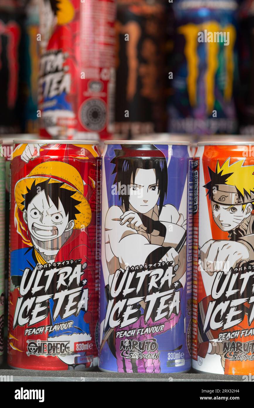 Aluminium Cans, Ultra Ice Tea Stock Photo