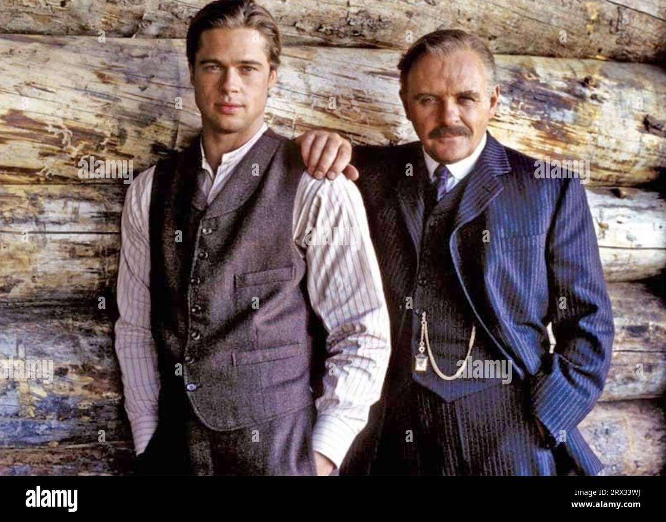 LEGENDS OF THE FALL 1994 Sony Pictures Releasing film with Brad Pitt at left and Anthony Hopkins Stock Photo