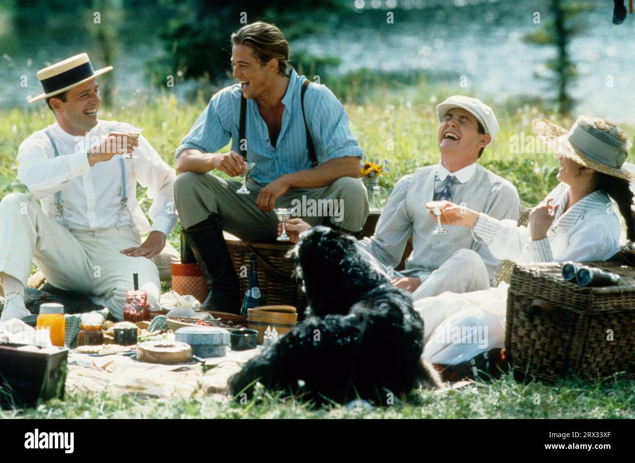 LEGENDS OF THE FALL 1994 Sony Pictures Releasing film with from left: Brad Pitt, Aidan Quinn, Henry Thomas, Julia Ormond Stock Photo