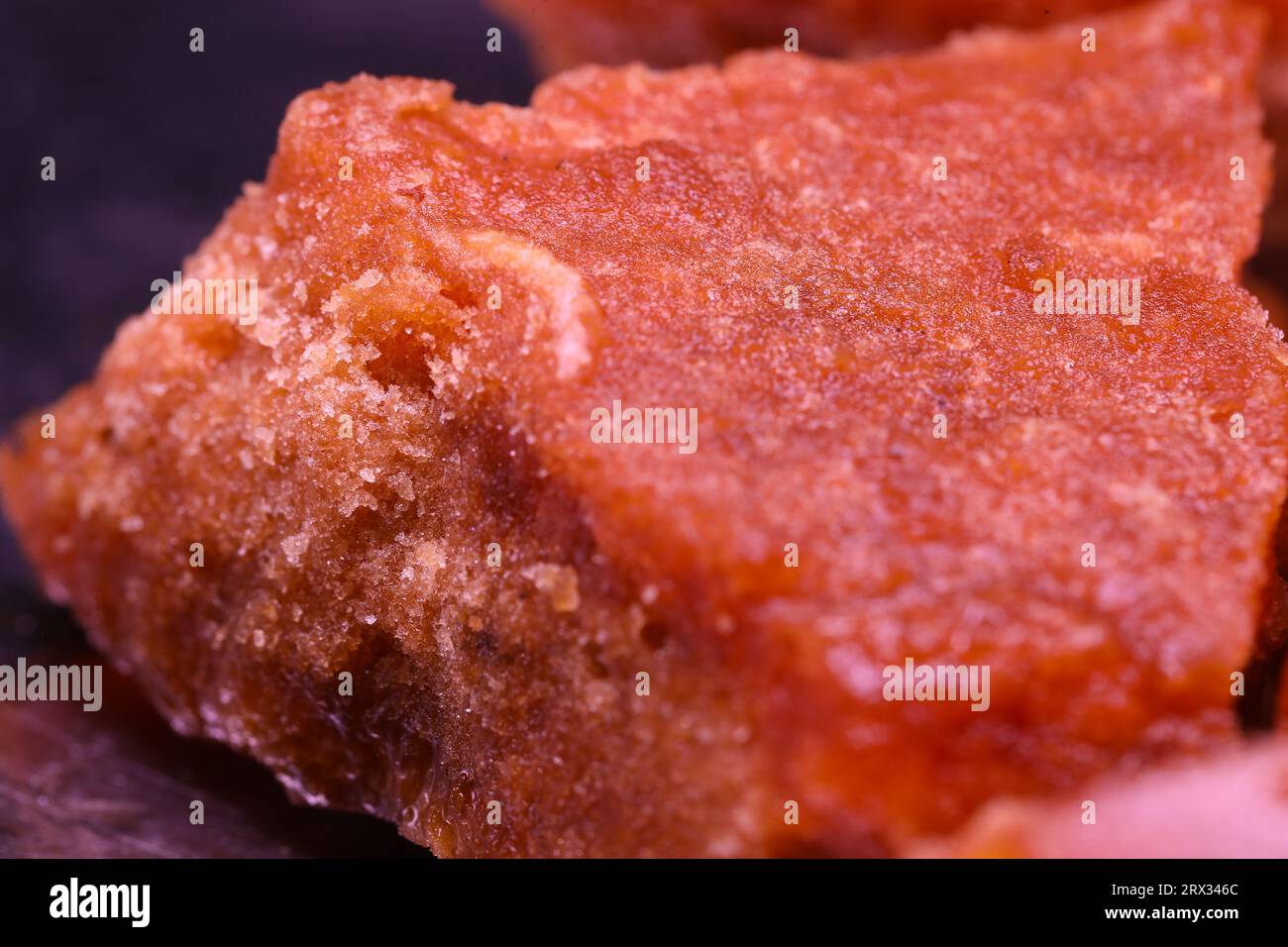 Jaggery Traditional Cane Sugar Cube On Table Stock Photo