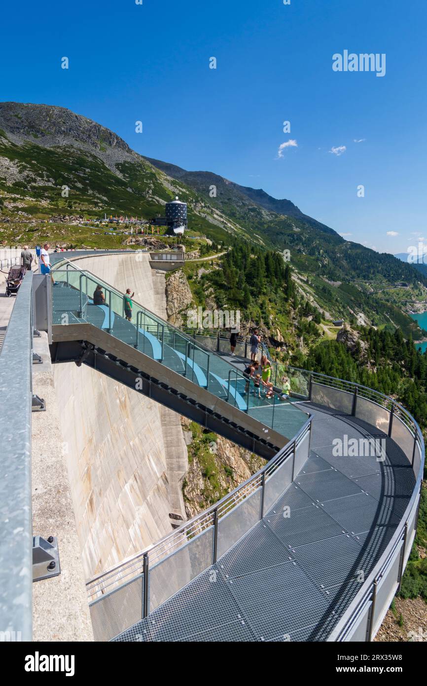 Malta dam with Airwalk of reservoir Kölnbrein of power stations